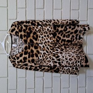 Leopard Print Long Sleeve Top
